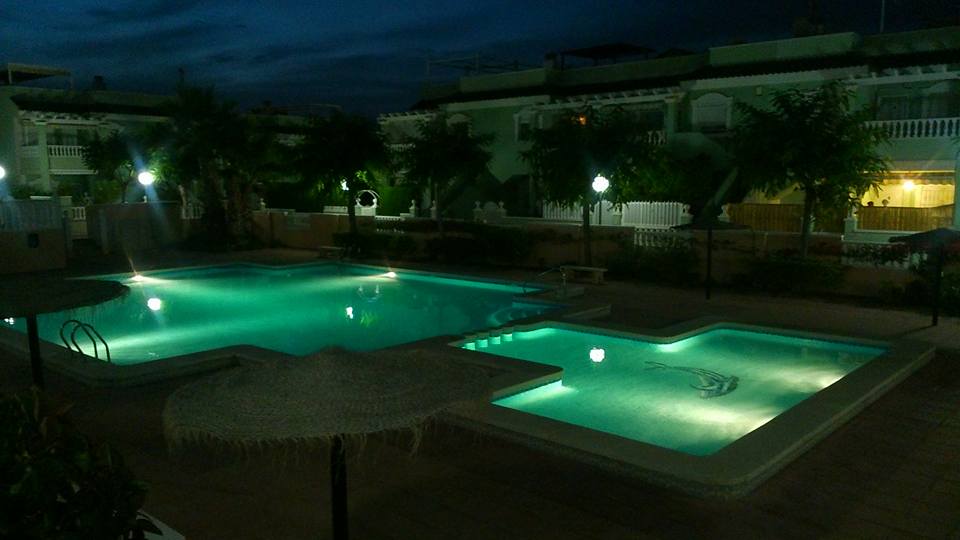 The Pools at night